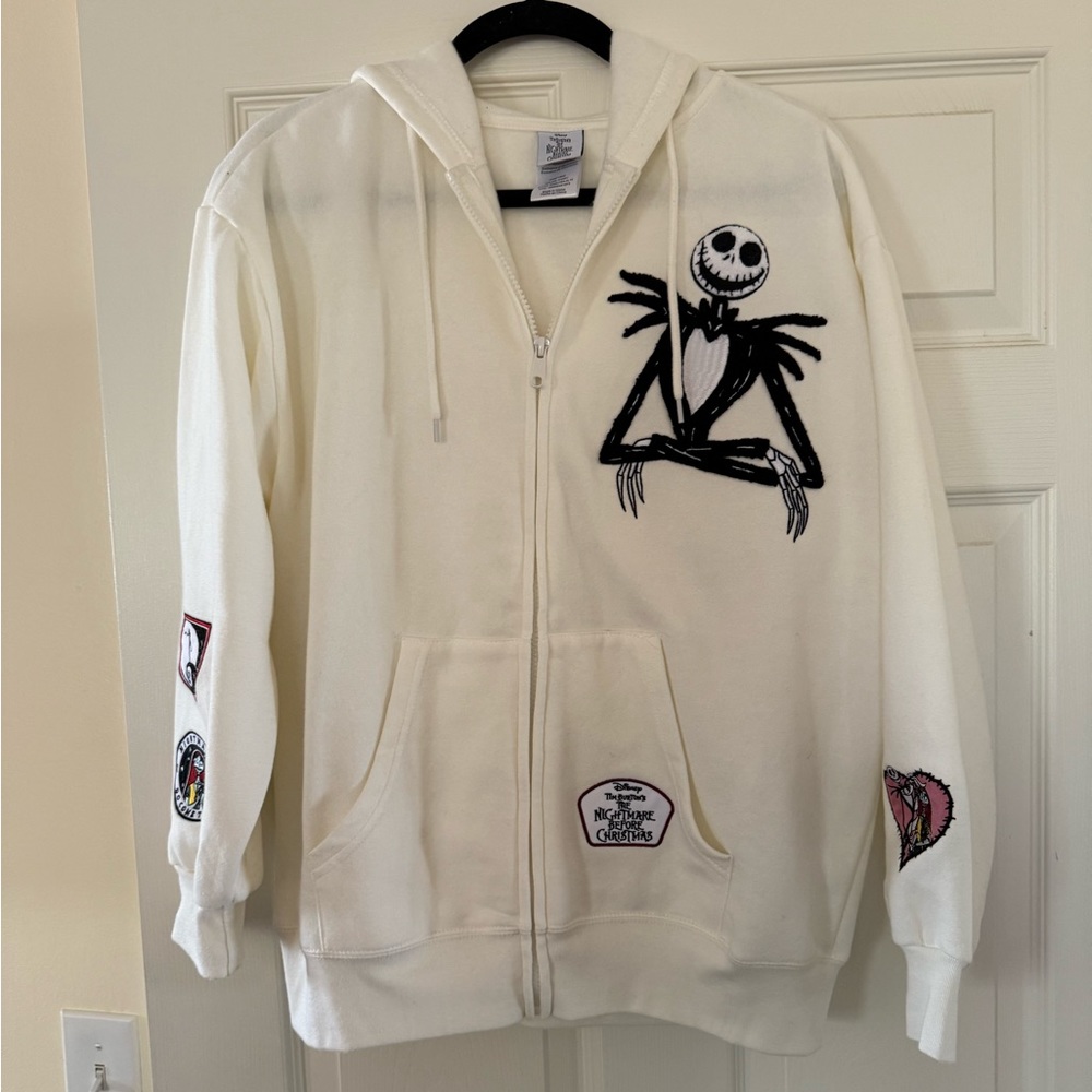 Cream Hoodie with Nightmare Before Christmas Design
Jack Skellington